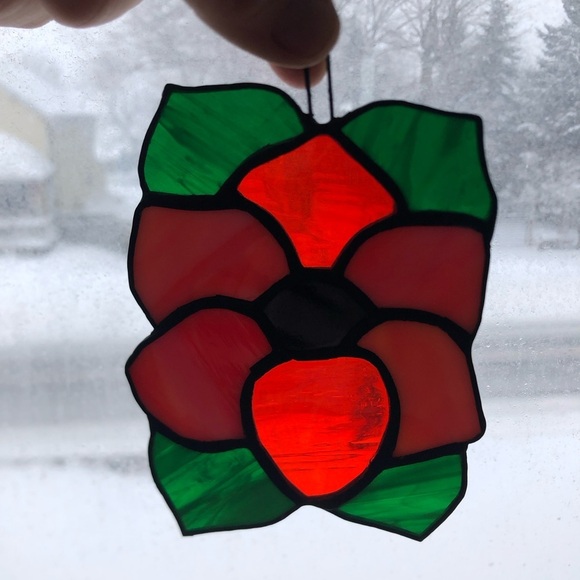 Vibrant Stained Glass Flower Suncatcher - Picture 3 of 11
